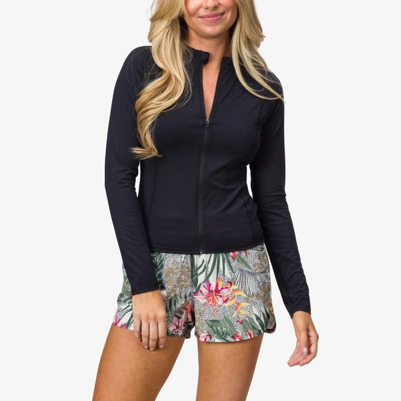 Crest Zip Up Long Sleeve Surf Shirt UPF 40 - Image 1