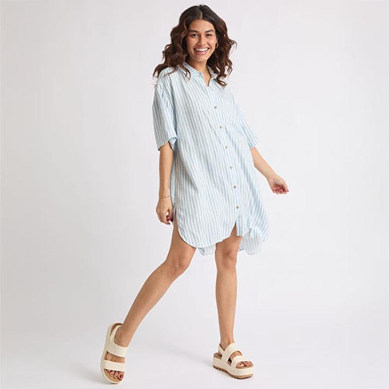 Ollie Striped Shirt Dress - Image 1